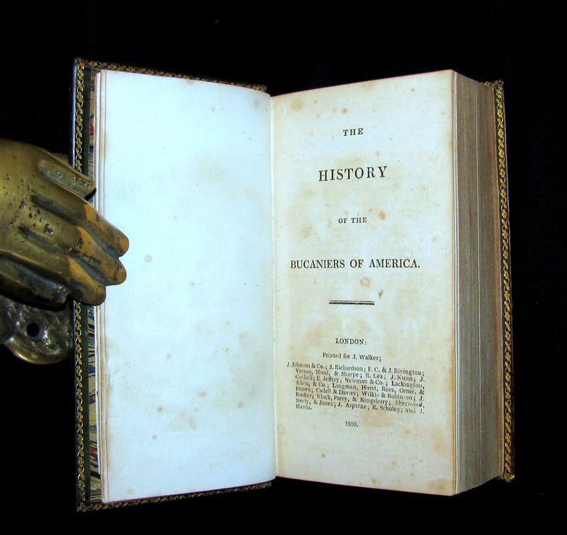 1810 Scarce Book - HISTORY OF THE BUCANIERS (BUCCANIERS) OF AMERICA - PIRATES by Exquemelin.