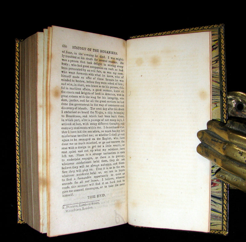1810 Scarce Book - HISTORY OF THE BUCANIERS (BUCCANIERS) OF AMERICA - PIRATES by Exquemelin.