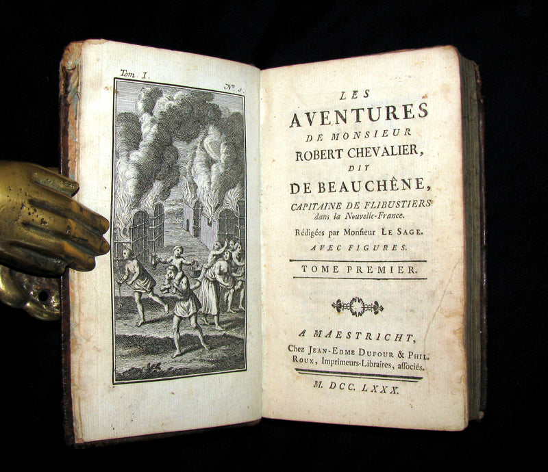 1780 Scarce French Book - The Adventures of Mr. Robert Chevalier De Beauchêne Captain of Flibustiers - Pirates in New France (Canada).