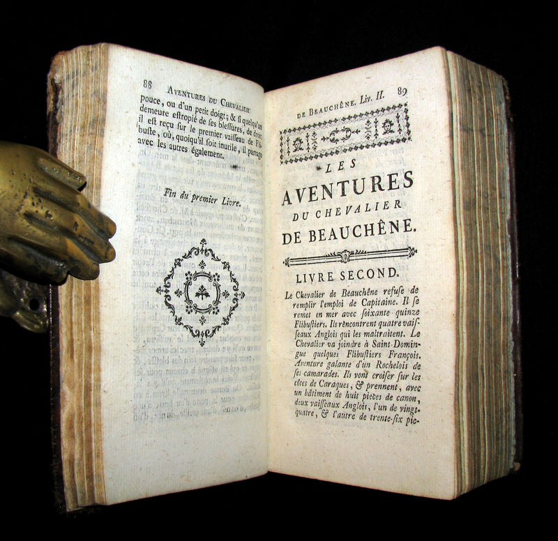 1780 Scarce French Book - The Adventures of Mr. Robert Chevalier De Beauchêne Captain of Flibustiers - Pirates in New France (Canada).