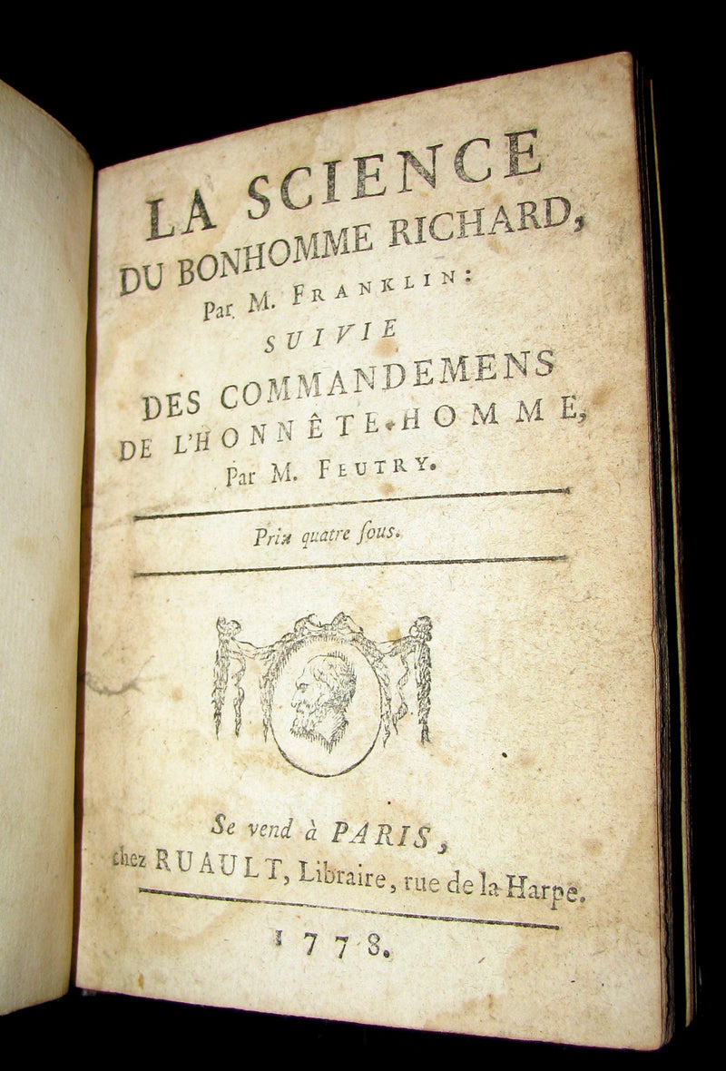 1778 Scarce French Book - Benjamin Franklin - The Way to Wealth - La Science Du Bonhomme Richard.