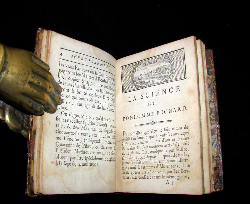 1778 Scarce French Book - Benjamin Franklin - The Way to Wealth - La Science Du Bonhomme Richard.