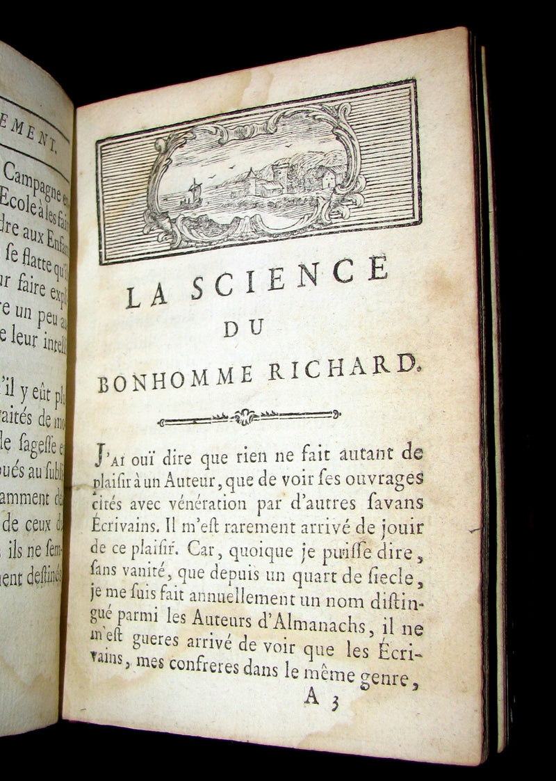 1778 Scarce French Book - Benjamin Franklin - The Way to Wealth - La Science Du Bonhomme Richard.