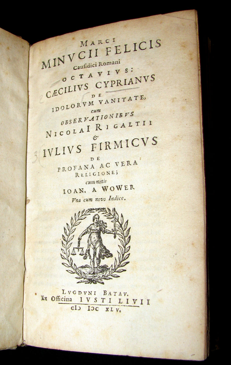 1645 Rare Latin Book - OCTAVIUS by Marcus Minucius Felix  & De Idolorum Vanitate by Cyprian.