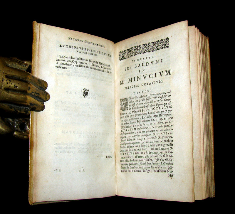 1645 Rare Latin Book - OCTAVIUS by Marcus Minucius Felix  & De Idolorum Vanitate by Cyprian.