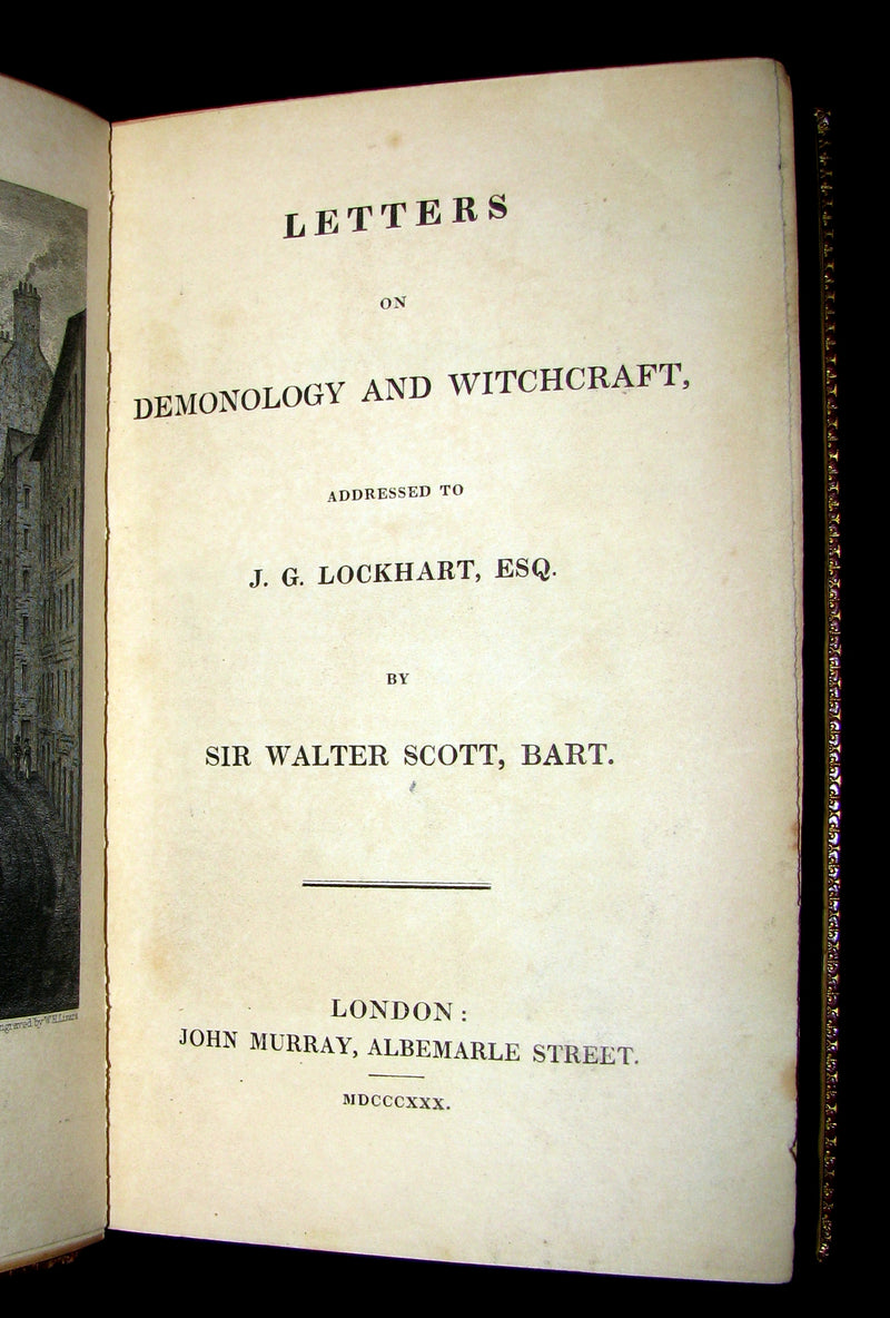 1830 1stED Color Illustrated - binding by Riviere - Letters on Demonology & Witchcraft by Walter Scott.