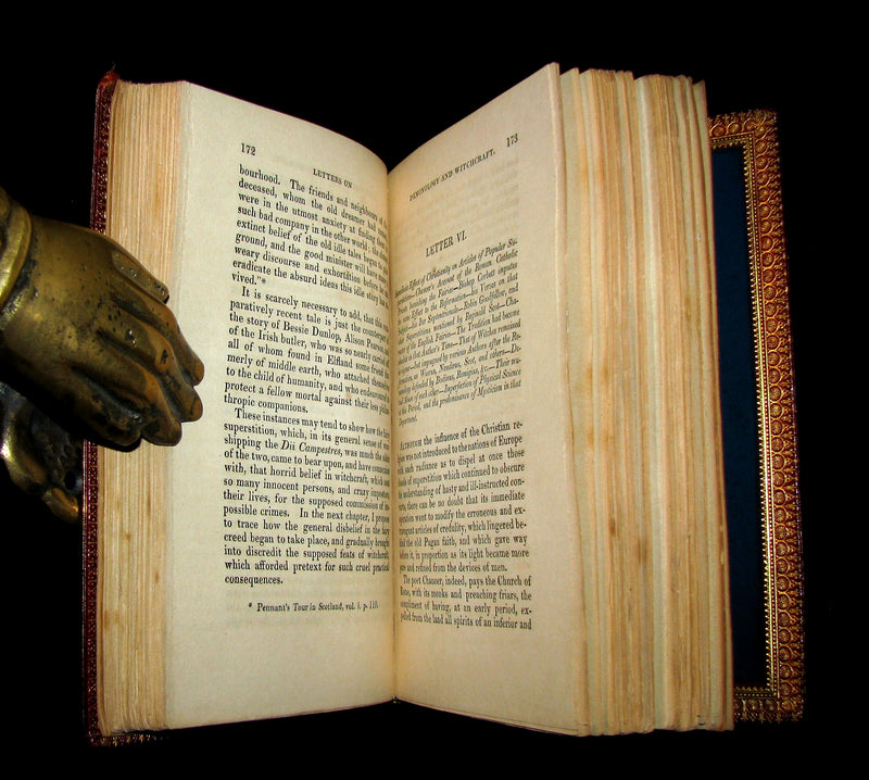 1830 1stED Color Illustrated - binding by Riviere - Letters on Demonology & Witchcraft by Walter Scott.