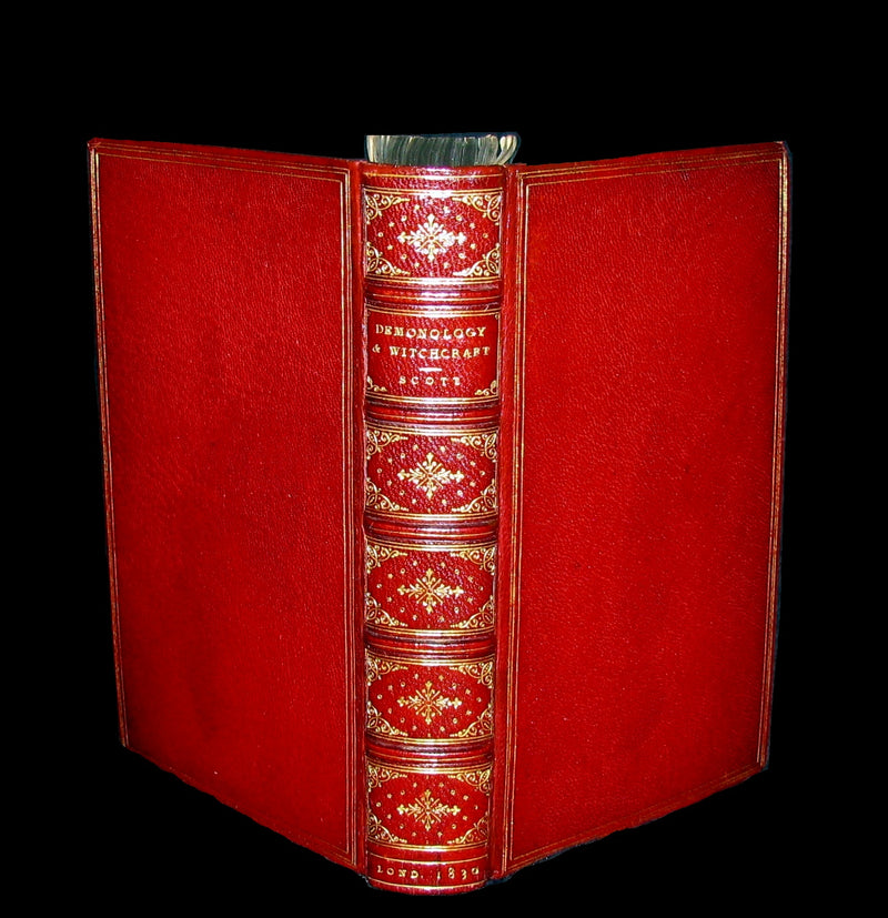 1830 1stED Color Illustrated - binding by Riviere - Letters on Demonology & Witchcraft by Walter Scott.