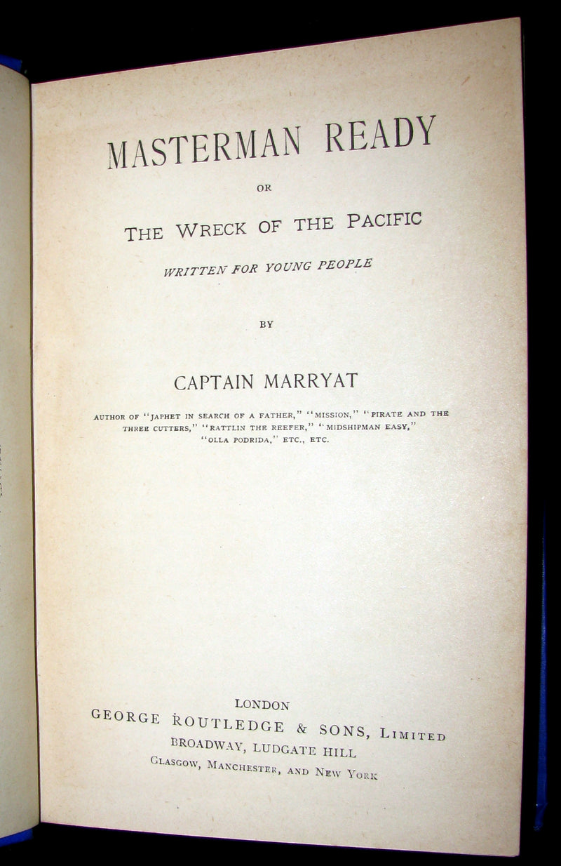 1890's Rare Victorian Book -  MASTERMAN READY by Captain Frederick Marryat.