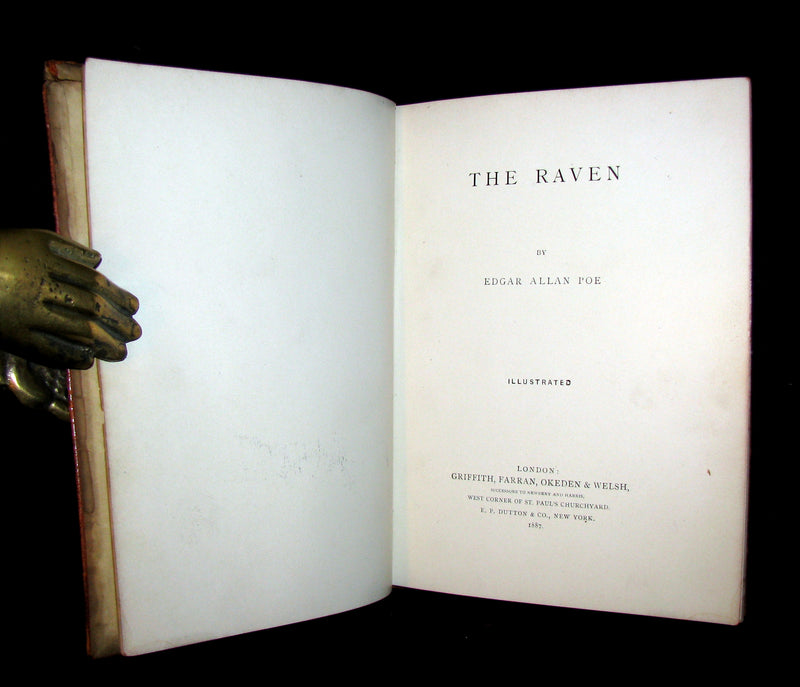 1887 Scarce Victorian Book - The RAVEN by Edgar Allan POE (Illustrated by W. L. Taylor)