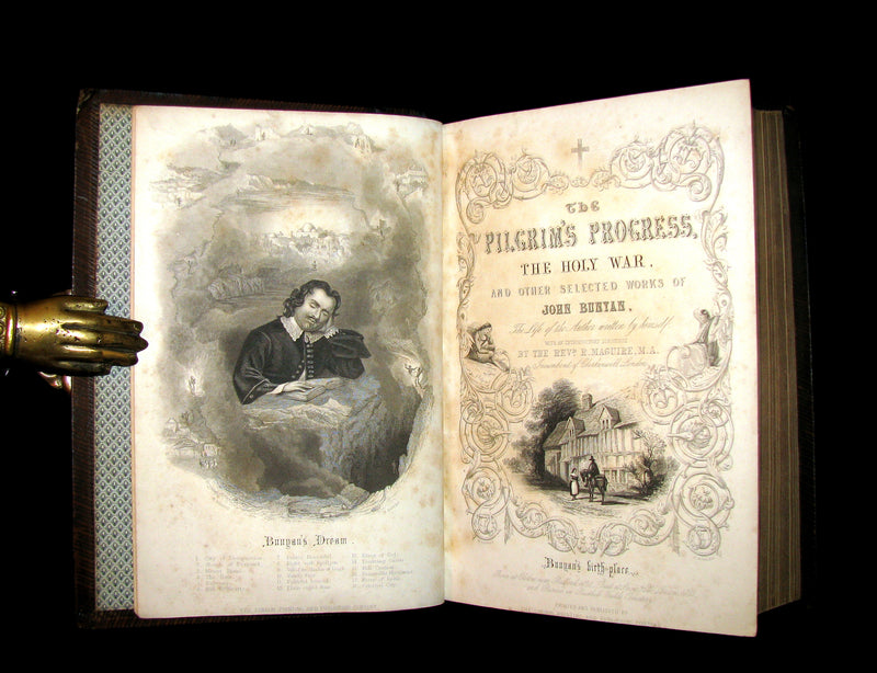 1850 Illustrated Book - The Pilgrim's Progress, The Holy War, & Other Selected Works of John Bunyan.