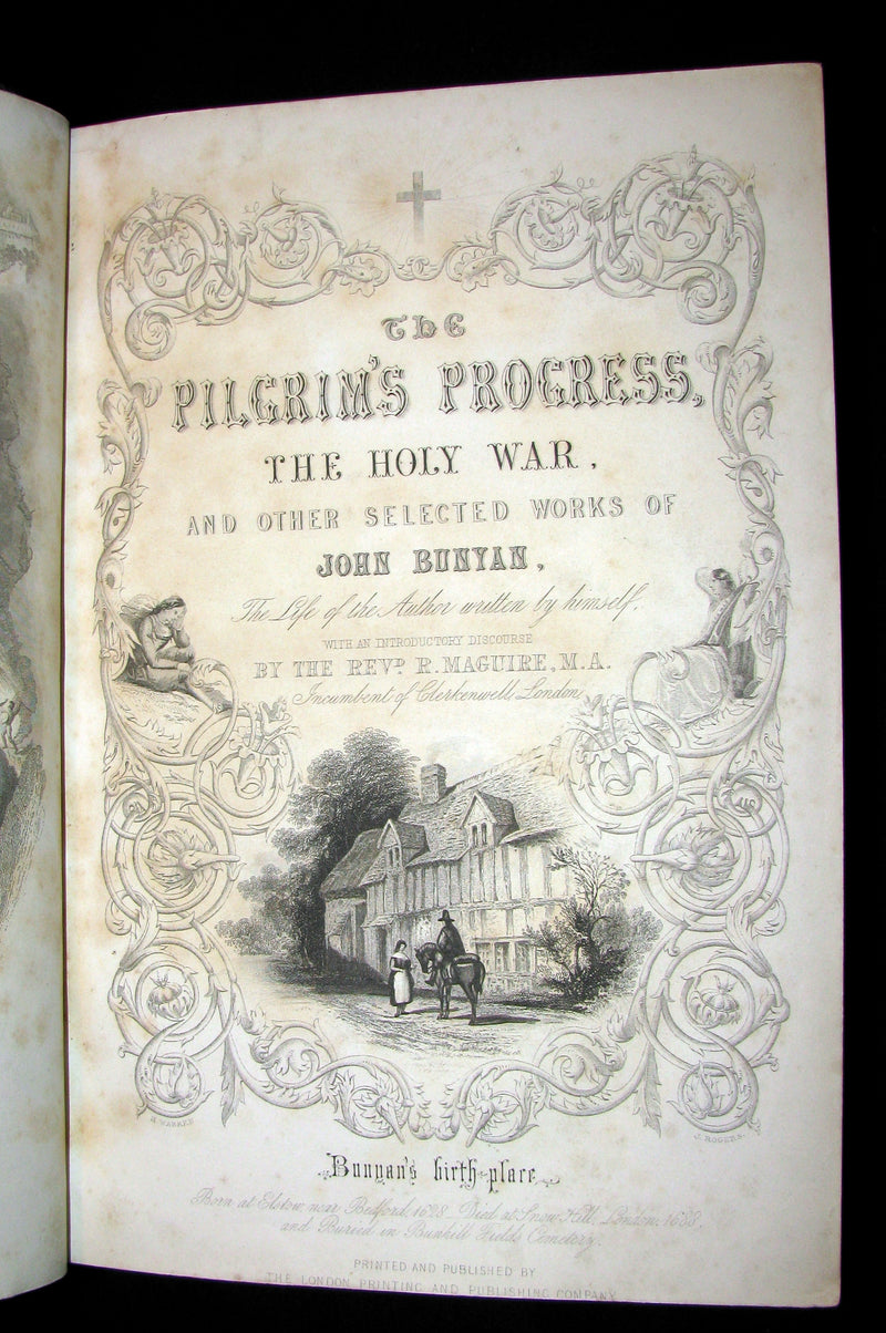 1850 Illustrated Book - The Pilgrim's Progress, The Holy War, & Other Selected Works of John Bunyan.