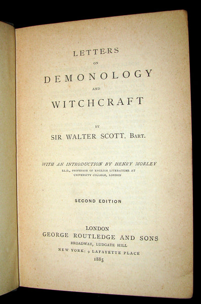 1885 Rare Edition  - Demonology & Witchcraft - WITCHES & FAIRIES by Sir Walter Scott.