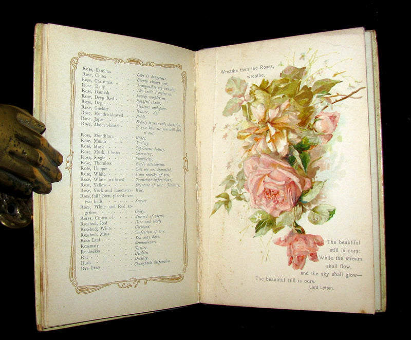 1890 Rare Floriography Book ~ The Language of Flowers by Ernest Nister