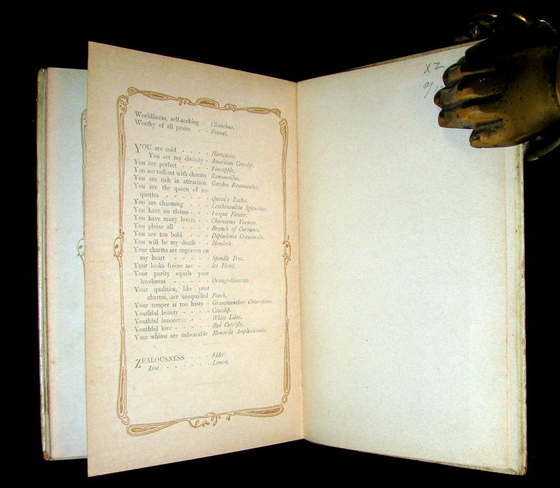 1890 Rare Floriography Book ~ The Language of Flowers by Ernest Nister