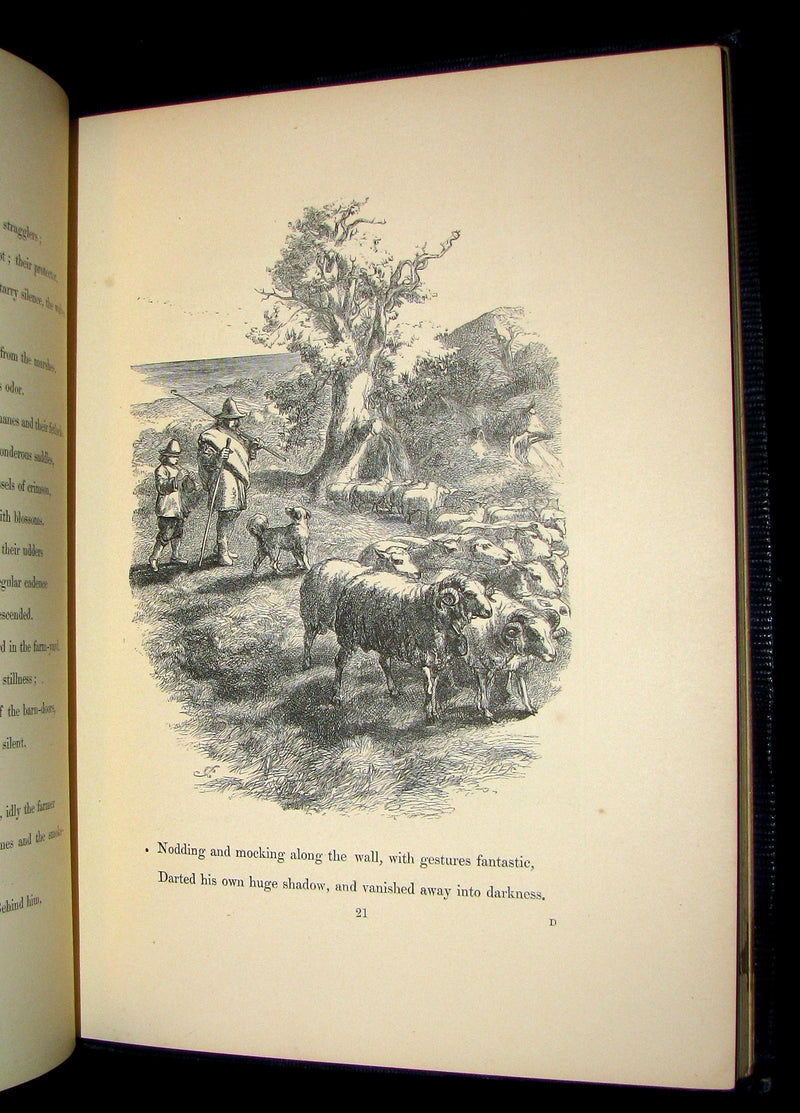 1856 Rare Victorian Book -  EVANGELINE A tale of Acadie by Henry Wadsworth Longfellow. Illustrated.