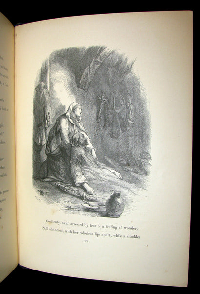 1856 Rare Victorian Book -  EVANGELINE A tale of Acadie by Henry Wadsworth Longfellow. Illustrated.