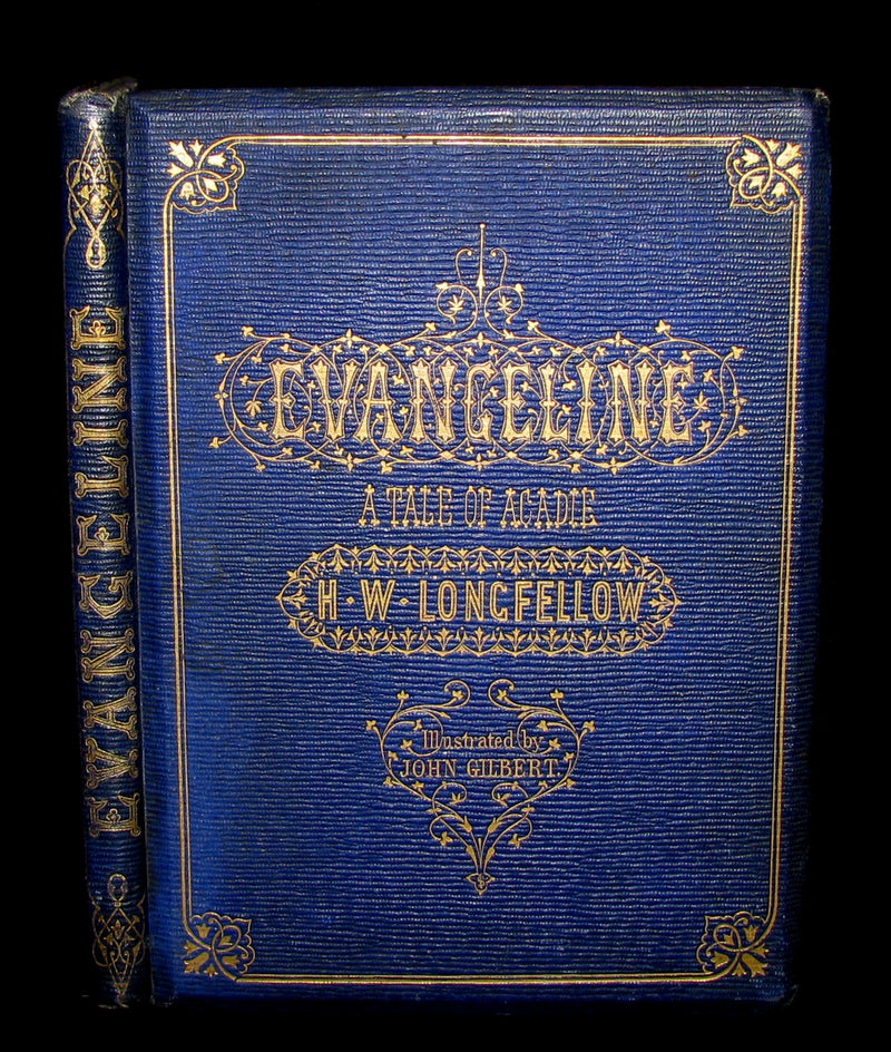 1856 Rare Victorian Book -  EVANGELINE A tale of Acadie by Henry Wadsworth Longfellow. Illustrated.
