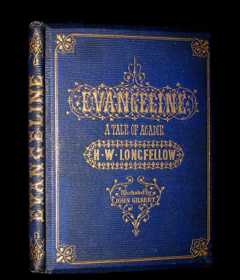 1856 Rare Victorian Book -  EVANGELINE A tale of Acadie by Henry Wadsworth Longfellow. Illustrated.