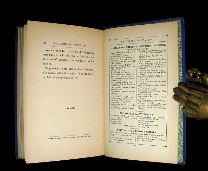 1880 Scarce Victorian Book - The Boys of Axleford by Charles Camden. Illustrated.