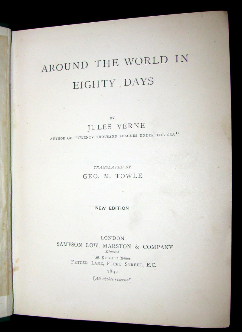 1892 Scarce Edition - Jules Verne - Around the World in Eighty Days.