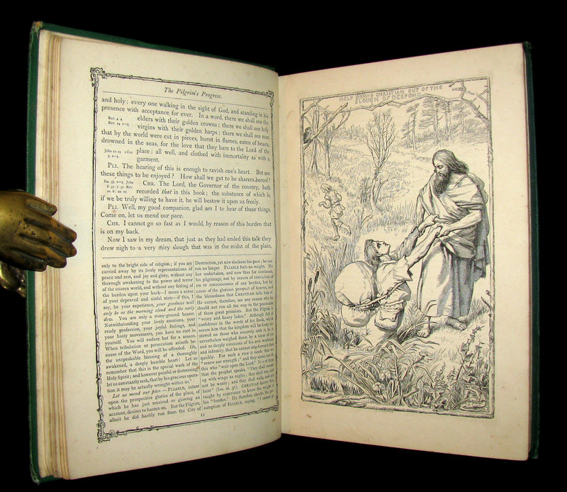 1877 Rare Victorian Book - The Pilgrim's Progress illustrated by Henry Courtney Selous & M. Paolo Priolo.