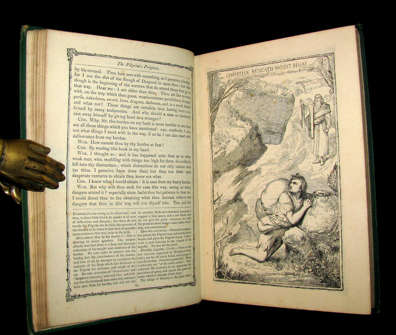 1877 Rare Victorian Book - The Pilgrim's Progress illustrated by Henry Courtney Selous & M. Paolo Priolo.