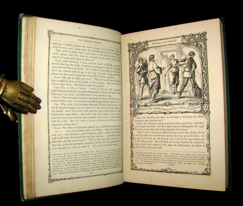 1877 Rare Victorian Book - The Pilgrim's Progress illustrated by Henry Courtney Selous & M. Paolo Priolo.