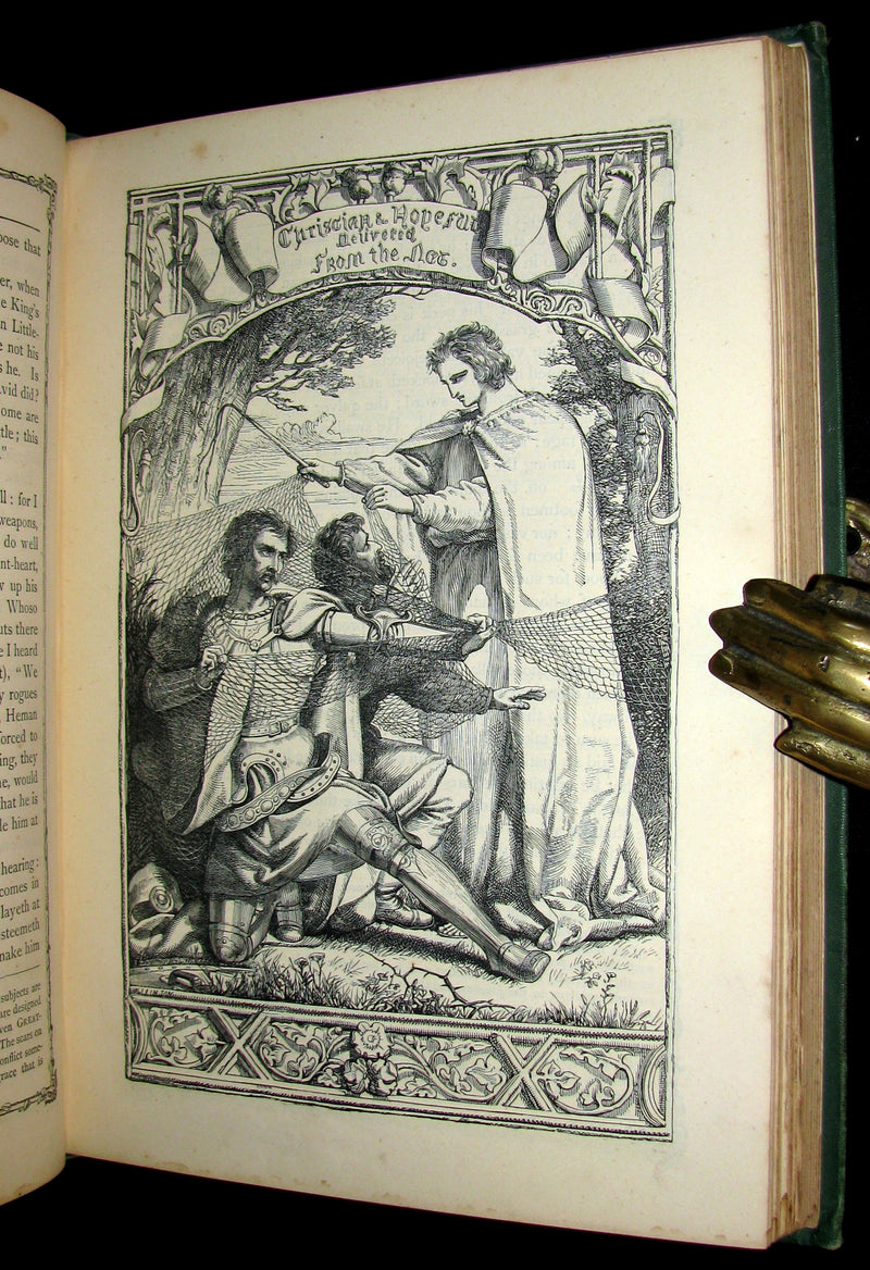 1877 Rare Victorian Book - The Pilgrim's Progress illustrated by Henry Courtney Selous & M. Paolo Priolo.