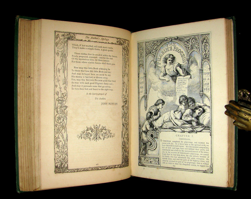 1877 Rare Victorian Book - The Pilgrim's Progress illustrated by Henry Courtney Selous & M. Paolo Priolo.