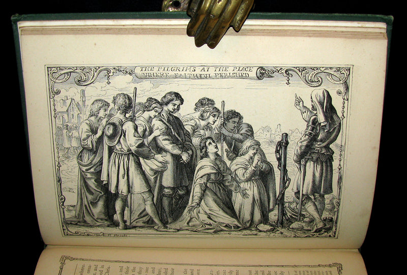 1877 Rare Victorian Book - The Pilgrim's Progress illustrated by Henry Courtney Selous & M. Paolo Priolo.