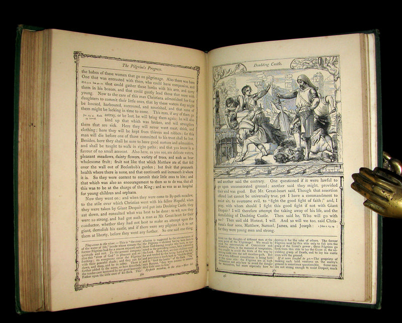 1877 Rare Victorian Book - The Pilgrim's Progress illustrated by Henry Courtney Selous & M. Paolo Priolo.