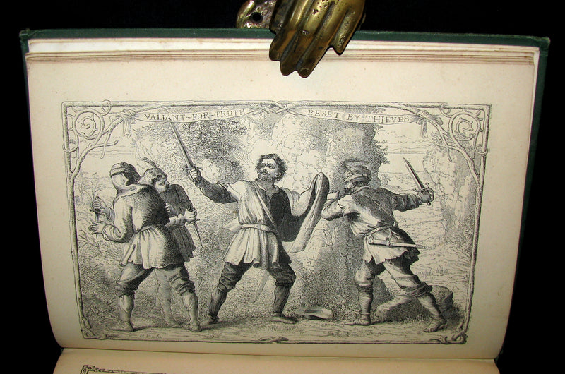 1877 Rare Victorian Book - The Pilgrim's Progress illustrated by Henry Courtney Selous & M. Paolo Priolo.