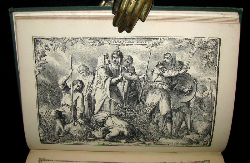 1877 Rare Victorian Book - The Pilgrim's Progress illustrated by Henry Courtney Selous & M. Paolo Priolo.