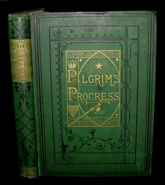 1877 Rare Victorian Book - The Pilgrim's Progress illustrated by Henry Courtney Selous & M. Paolo Priolo.
