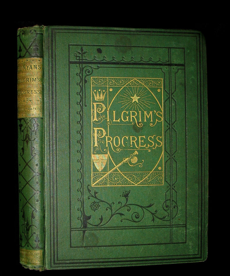 1877 Rare Victorian Book - The Pilgrim's Progress illustrated by Henry Courtney Selous & M. Paolo Priolo.