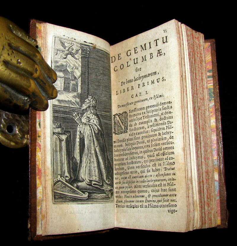 1662 Rare Latin Book - Saint Robert Bellarmine - The Moaning of the Dove or the Good of Tears.