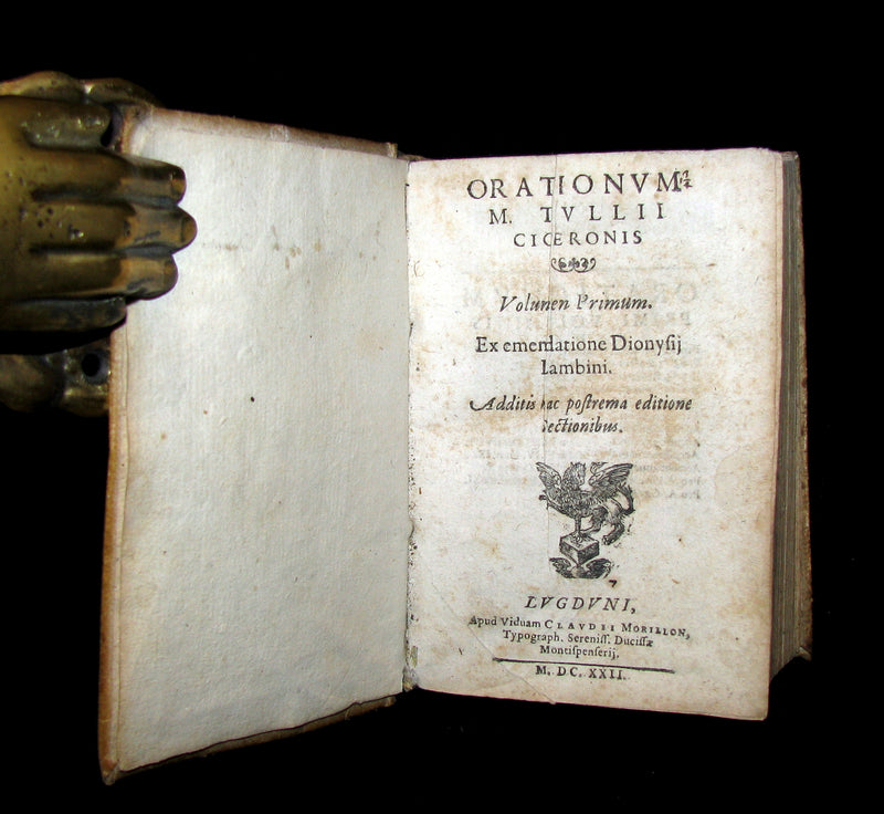 1622 Scarce Latin vellum Book - ORATIONS of Cicero - Pro Quinctio, In Verrem, Pro Roscio Amerino.