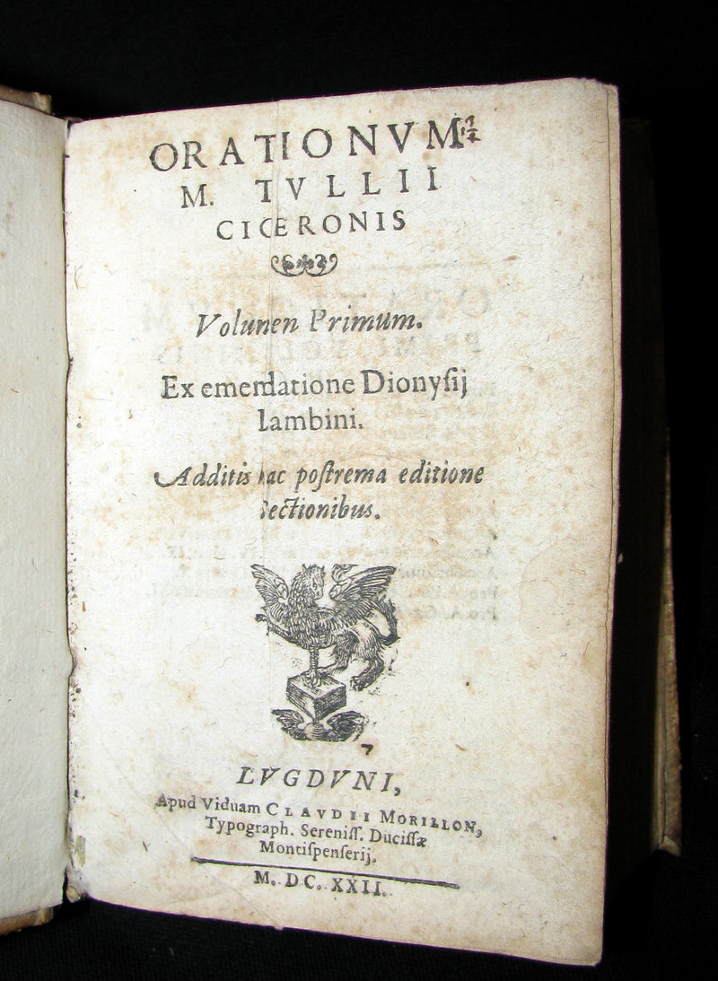 1622 Scarce Latin vellum Book - ORATIONS of Cicero - Pro Quinctio, In Verrem, Pro Roscio Amerino.