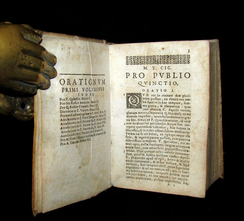 1622 Scarce Latin vellum Book - ORATIONS of Cicero - Pro Quinctio, In Verrem, Pro Roscio Amerino.