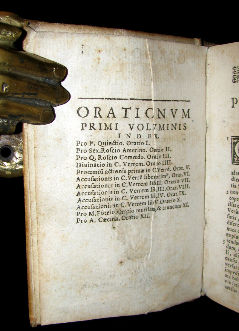 1622 Scarce Latin vellum Book - ORATIONS of Cicero - Pro Quinctio, In Verrem, Pro Roscio Amerino.