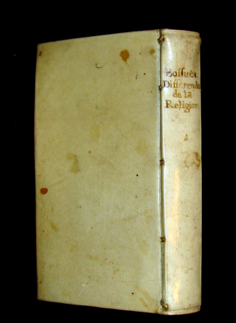 1689 Scarce French vellum Book - Reflections on Religious Disputes by Paul Pellisson.