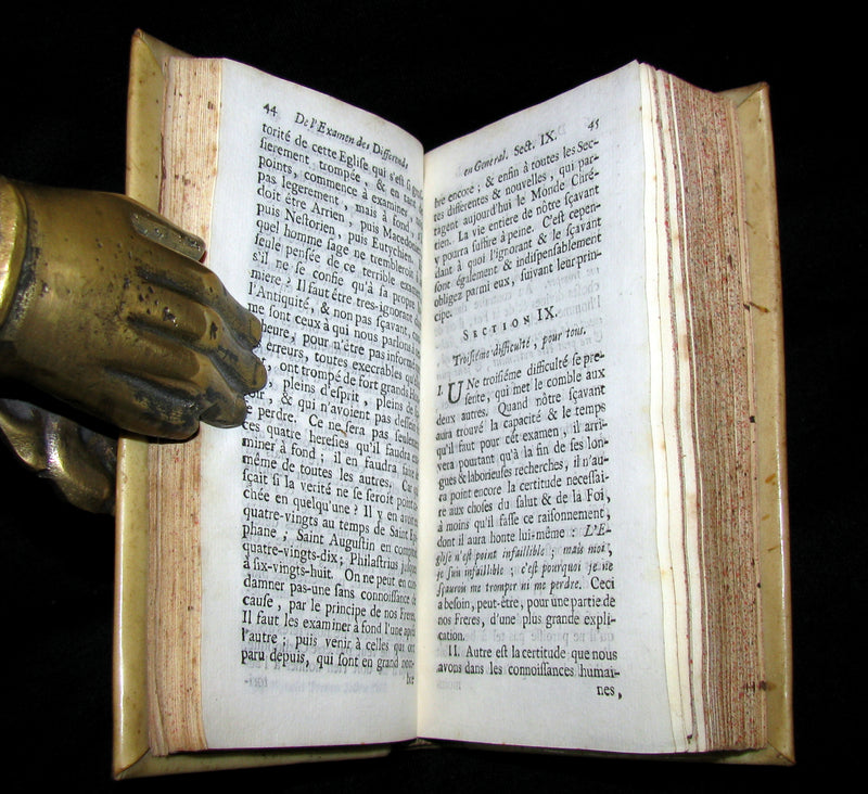 1689 Scarce French vellum Book - Reflections on Religious Disputes by Paul Pellisson.
