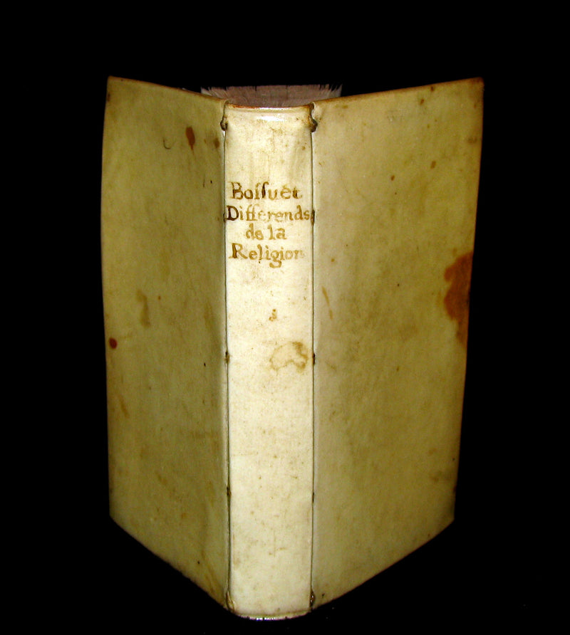 1689 Scarce French vellum Book - Reflections on Religious Disputes by Paul Pellisson.