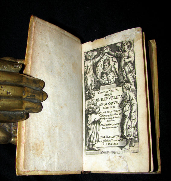 1641 Rare Latin Vellum Book - Sir Thomas Smith's De Republica Anglorum.