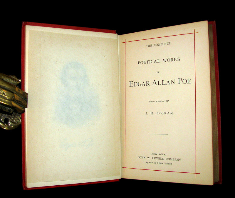 1885 Rare and beautiful Victorian Book - The Poetical Works of EDGAR ALLAN POE.