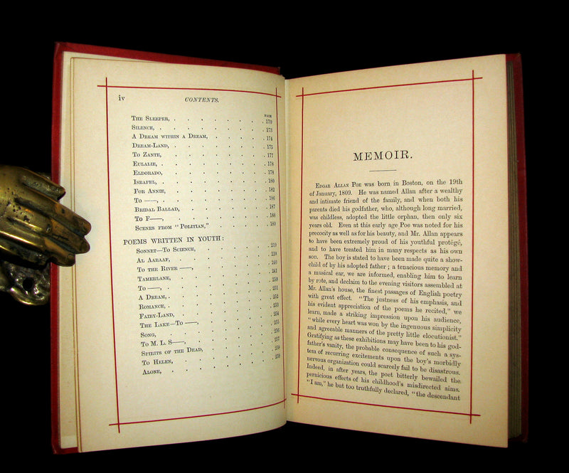 1885 Rare and beautiful Victorian Book - The Poetical Works of EDGAR ALLAN POE.