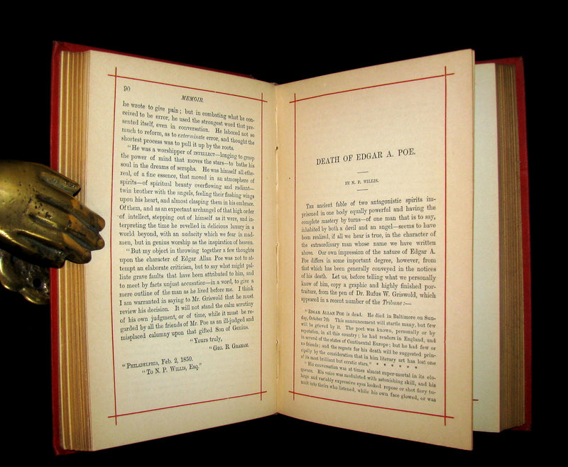 1885 Rare and beautiful Victorian Book - The Poetical Works of EDGAR ALLAN POE.
