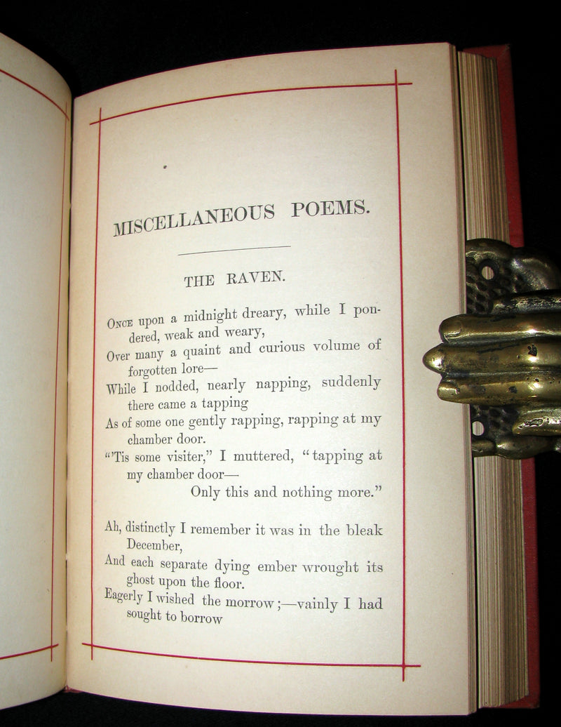 1885 Rare and beautiful Victorian Book - The Poetical Works of EDGAR ALLAN POE.