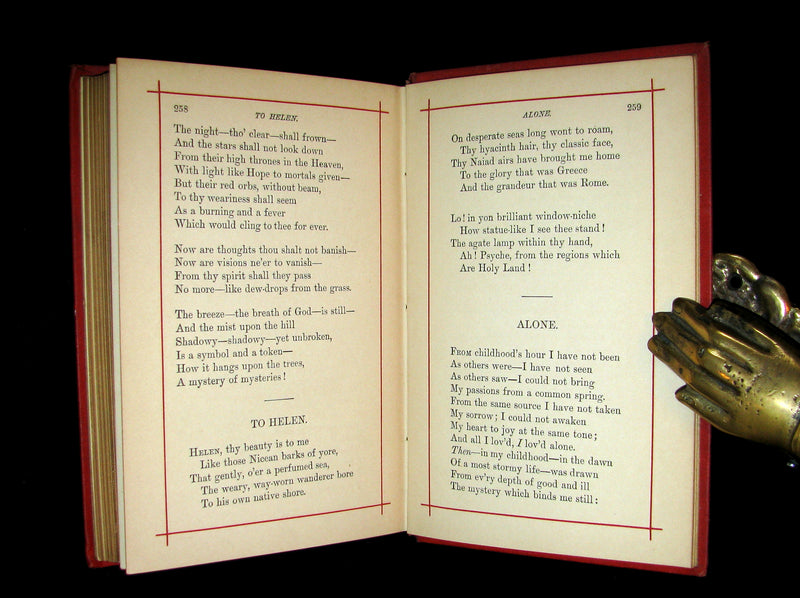 1885 Rare and beautiful Victorian Book - The Poetical Works of EDGAR ALLAN POE.
